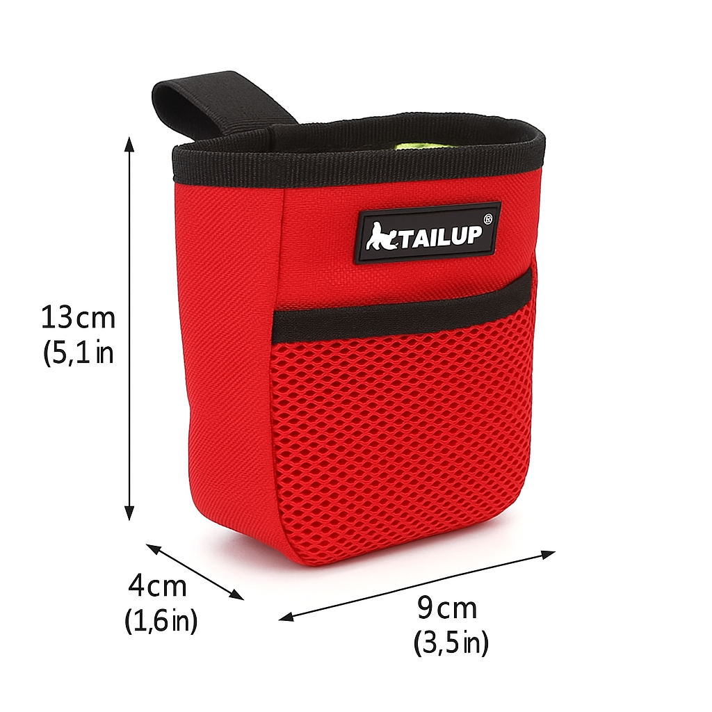 TAILUP dog treat pouch with corrected dimensions